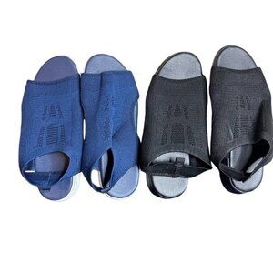 2 Pairs of Women's Sandals - Mesh Uppers Lightweight Pull-On Breathable **READ